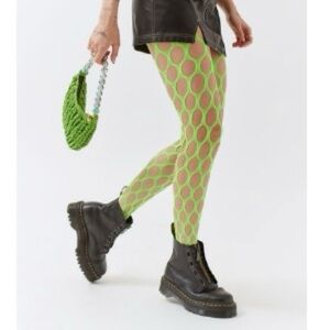 UO Mega Classic Fishnet Tights - Green